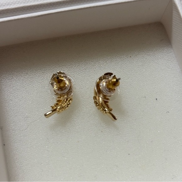 Swarovski Gold Crescent Earrings - Picture 3 of 3